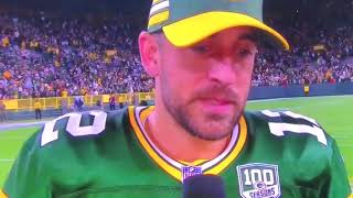 Aaron Rodgers high after the game interview [upl. by Weaver]