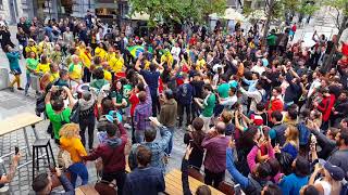 Brazilian street party for the World Cup in Brussels Belgium 🇧🇷 🇧🇪 [upl. by Elias]