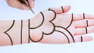 New Easy Trick mehndi design for handsSimple henna design 2021Mehendi design front hand [upl. by Radnaxela]