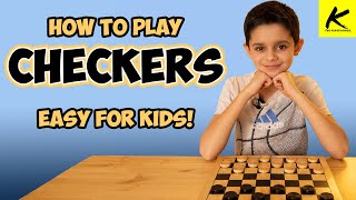 How to Play CHECKERS  Easy for Kids [upl. by Ellenaej]