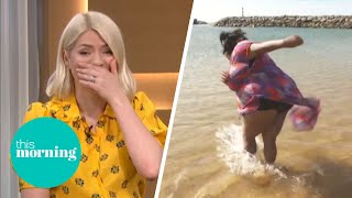 Alison Hammond Nearly Falls in the Sea in Madeira  This Morning [upl. by Zsazsa395]