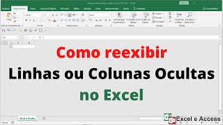 Como reexibir linhas ocultas no Excel [upl. by Mariande]