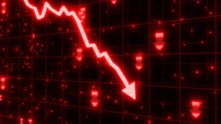 Stock Market Crash of Red Arrow Graph Going Down Into Recession 4K 60fps Wallpaper Background [upl. by Kimberlee]