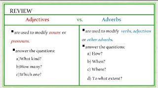 Difference Between Adjective and Adverb [upl. by Dennie496]