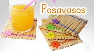 Manualidades POSAVASOS con palitospaletas de helado  Innova Manualidades [upl. by Anitsirk]