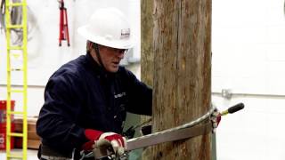 Lineman Training Climbing Techniques for a Beginning Student [upl. by Naivat]