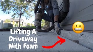 How To Lift A Sinking Concrete Driveway With Foam [upl. by Aicitan316]