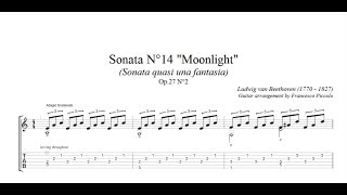 Classical Guitar  Beethoven  Moonlight Sonata TAB [upl. by Ardnaik855]