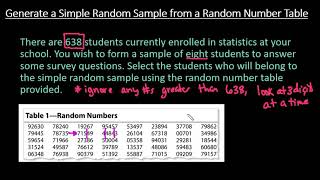 Generate a Simple Random Sample from a Random Number Table [upl. by Clarence]