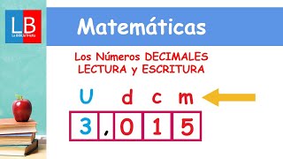 Los Números DECIMALES LECTURA y ESCRITURA ✔👩‍🏫 PRIMARIA [upl. by Joanne]