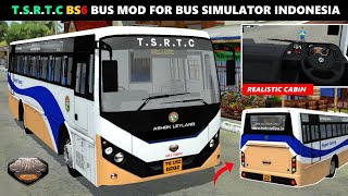 Download TSRTC MG Built BS6 Bus Mod For Bus Simulator Indonesia  TSRTC Super Luxury Mod For Bussid [upl. by Aynodal943]