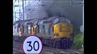 Class 37 thrash  Mossend 15690 Clag and tripleheaded locomotives on a coal train near Glasgow [upl. by Siramay]