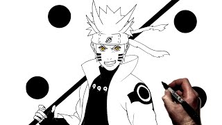 How To Draw Naruto Sage Six Paths  Step By Step  Naruto [upl. by Hsima]