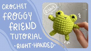 How to crochet a frog Right Handed  Frog Amigurumi Tutorial [upl. by Aerdna]