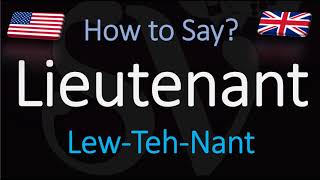 How to Pronounce Lieutenant CORRECTLY [upl. by Mahda]