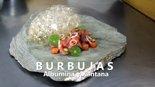 ¿COMO HACER BURBUJAS COMESTIBLES  BURNBUJAS DE PONZU CON ALBUMINA Y XANTANA [upl. by Gusba]