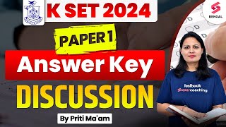 KSET 2024 Paper 1 Answer Key  KSET 2024 Answer Key Analysis  KSET 2024 Answer key  Priti Maam [upl. by Yleve]