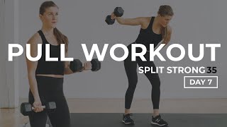 35Minute PULL Workout Back  Biceps  Cardio  SplitStrong 35 DAY 7 🔥 [upl. by Ellimak]