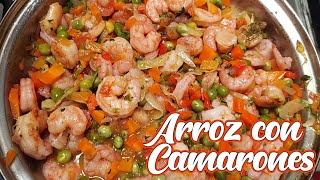 Como preparar ARROZ CON CAMARONES  Delicioso [upl. by Anuhsal]