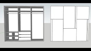 How to make Wardrobe in SketchUp [upl. by Ennoitna623]