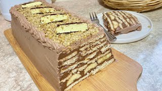 Vetem per 15 min gatiTorte me keksa dhe bananeEasy no bake cake recipe [upl. by Magdalen230]