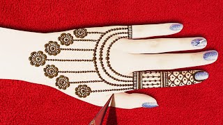 Amazing Easy Jewellery Mehndi Design for Back HandSimple Back Hand Mehendi Design [upl. by Alayne]