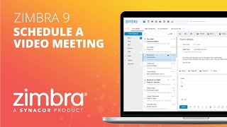 Zimbra Modern UI Demo  Schedule a Video Meeting [upl. by Ahsinwad]