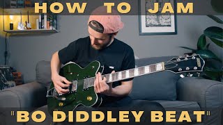 How to Jam Bo Diddley Beat  5 minute Blues lesson [upl. by Adnohsed]