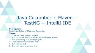 Java  Cucumber  TestNG IntelliJ [upl. by Kristofor691]