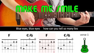 MAKE ME SMILE  Steve Harley and Cockney Rebel  Guitar lesson  Acoustic guitarchords amp lyrics [upl. by Tandi]