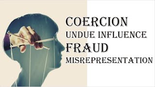 Coercion Undue Influence Fraud Misrepresentation  Indian Contract Act 1872  Law Guru [upl. by Winn247]