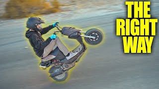 How to Wheelie a 50cc ScooterMoped [upl. by Rivalee]