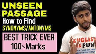 How to Find SynonymsAntonyms Unseen Passage Hindi Explanation [upl. by Emolas]