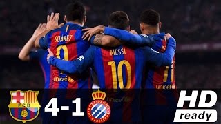 Barcelona vs Espanyol 41 Full Highlights amp Goals HD  18 Dec 2016 [upl. by Costin]