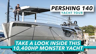 Take a look inside this 10400hp 38knot monster  Pershing 140 yacht tour  Motor Boat amp Yachting [upl. by Marder]