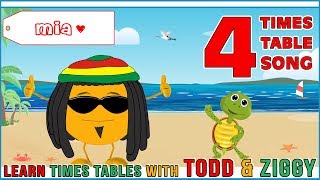 4 Times Table Song Learning is Fun The Todd amp Ziggy Way [upl. by Anahcra979]