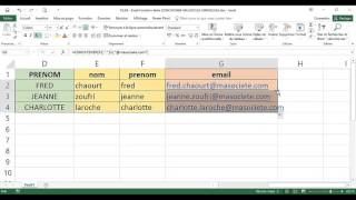 Excel  3 Avancé  Cours Fonctions Texte CONCATENER MAJUSCULE MINUSCULE [upl. by Diamante745]