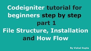 Codeigniter tutorial for beginners step by step  part 1 File Structure Installation and How Flow [upl. by Jaban615]