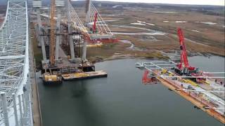 Watch timelapse video of new Goethals Bridge being built [upl. by Kaehpos439]