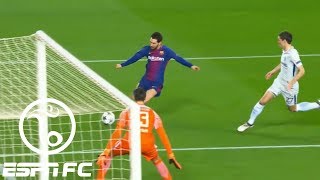 Lionel Messi scores through Thibaut Courtois legs twice in Barcelonas 30 win vs Chelsea  ESPN FC [upl. by Baird]