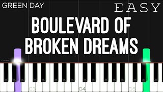 Green Day  Boulevard Of Broken Dreams  EASY Piano Tutorial [upl. by Eelirrem]