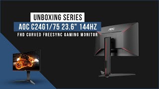 AOC C24G175 236quot 144Hz FHD Curved FreeSync Gaming Monitor  Unboxing [upl. by Hanforrd711]