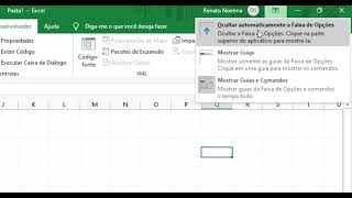 Como OcultarExibir Faixa de Opções no Excel [upl. by Nipha]