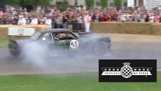 Ken Block burns tyres of Hoonicorn Mustang at Festival of Speed 2015 [upl. by Adirf]