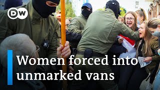 Belarus protests Masked men arrest dozens of women in Minsk  DW News [upl. by Saidee967]