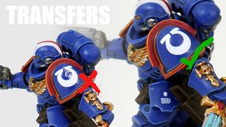 How To Apply Transfers for Space Marines and other Warhammer miniatures [upl. by Ardried]