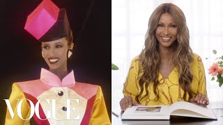 Iman Breaks Down 17 Looks From 1975 to Now  Life in Looks  Vogue [upl. by Rimat]