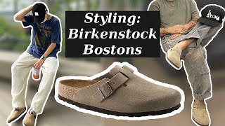 Favorite Sandals The Birkenstock Bostons 4 Outfits [upl. by Ellerahs129]