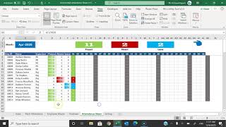 Automated Attendance Sheet in Excel [upl. by Bithia]