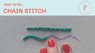 How to Chain Stitch  Embroidery Tutorial for Beginners [upl. by Ahsemat932]